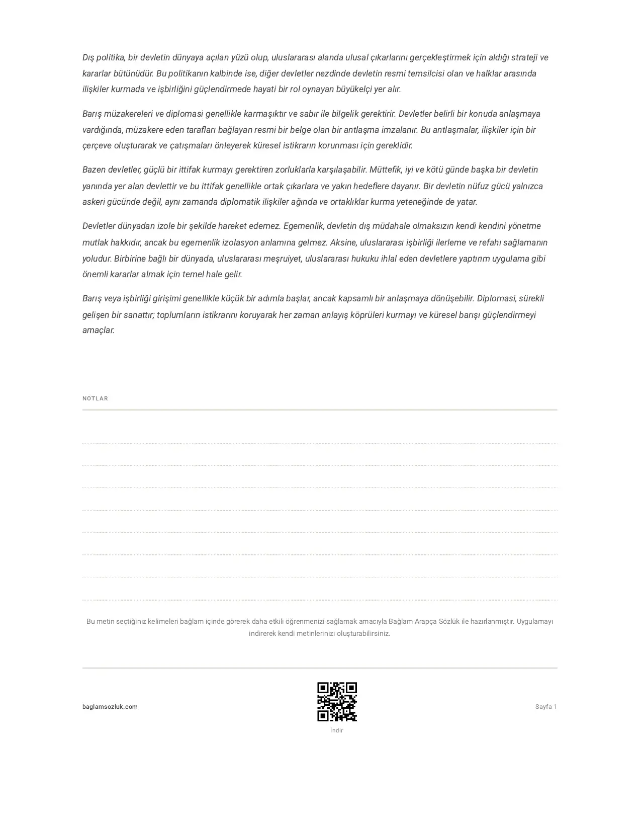 Bağlam Arapça Sözlük PDF çalışma kağıdı örneği (sayfa 2)